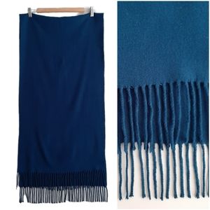 🍒 INDIGO Soft Blue Winter Fleece Scarf with Fringe